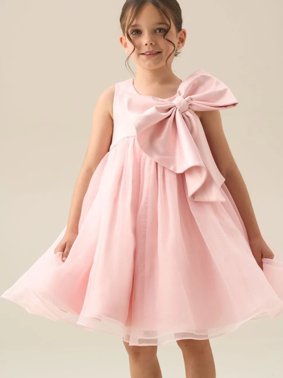 Angel & Rocket Pink Paris Blush Bow Dress