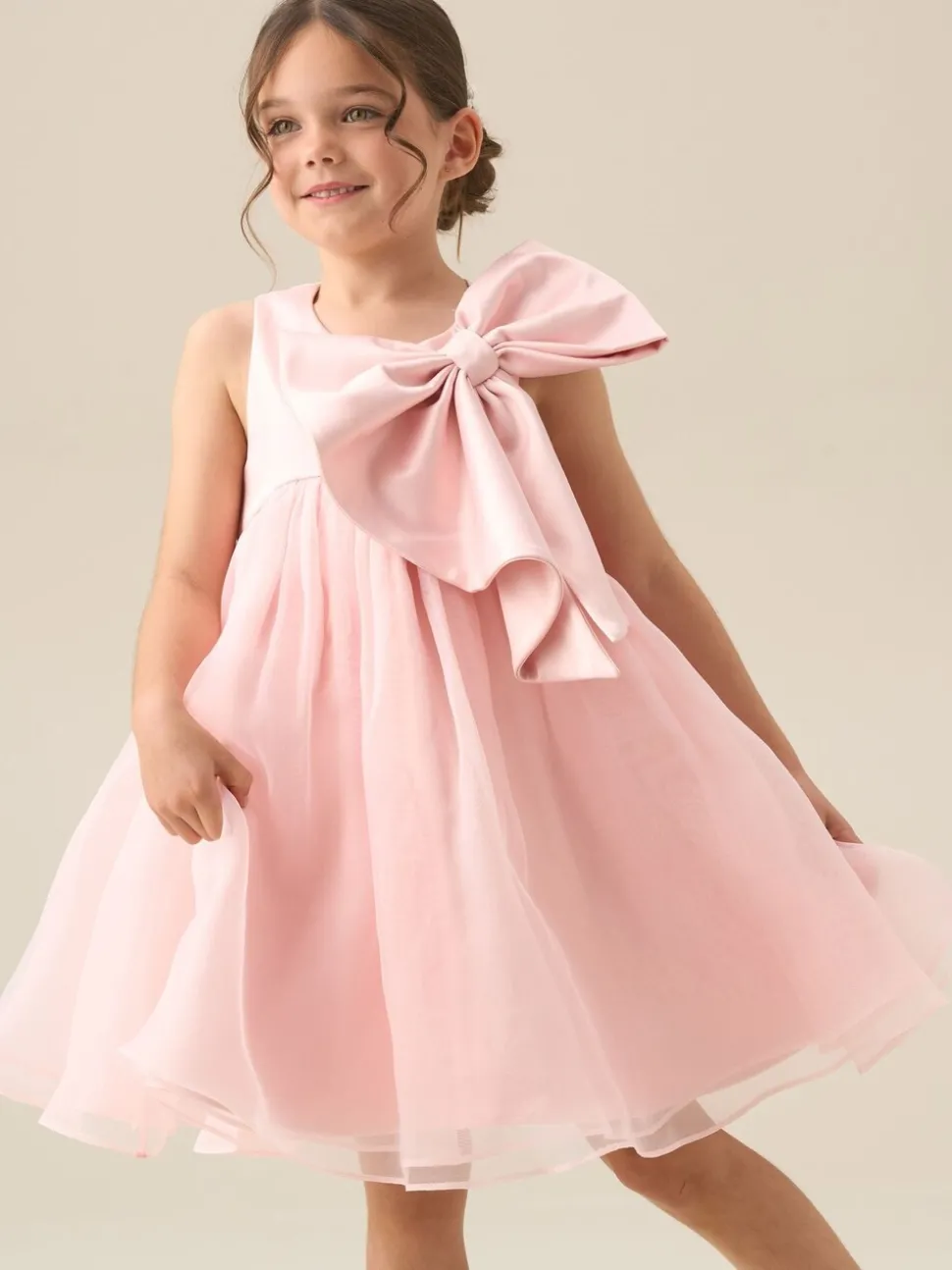Angel & Rocket Pink Paris Blush Bow Dress