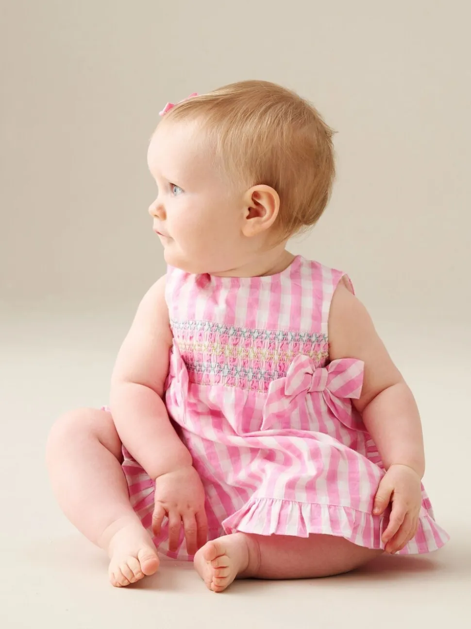 Angel & Rocket Pink Percy Gingham Frill And Bloomer Dress