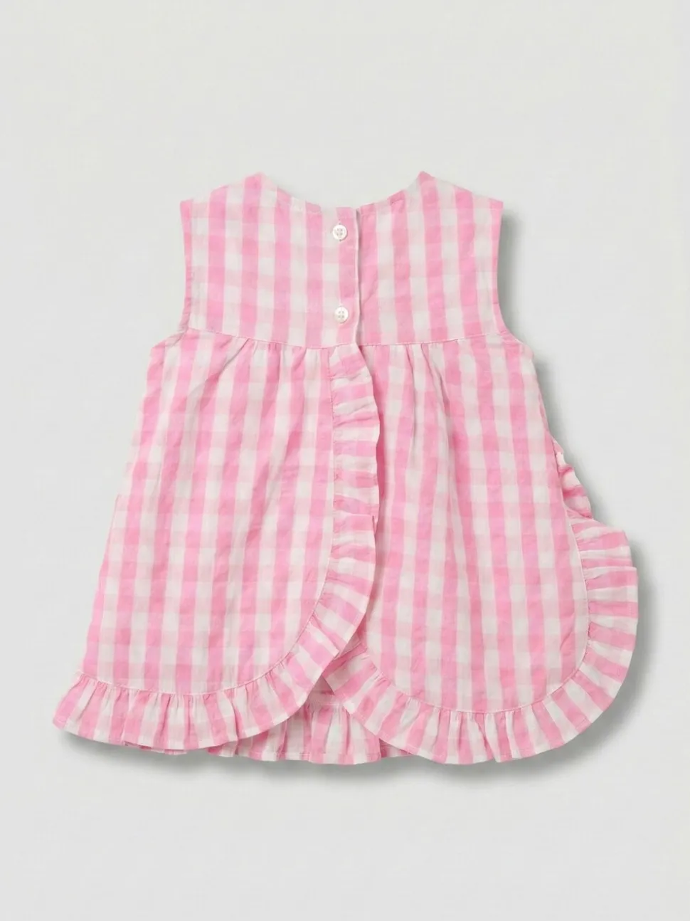 Angel & Rocket Pink Percy Gingham Frill And Bloomer Dress