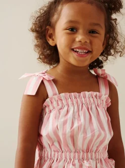 Angel & Rocket Pink Polly Candy Stripe Frill Top & Jogger Set