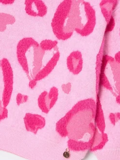 Angel & Rocket Pink Reya Leopard Print Heart Eyelash Jumper