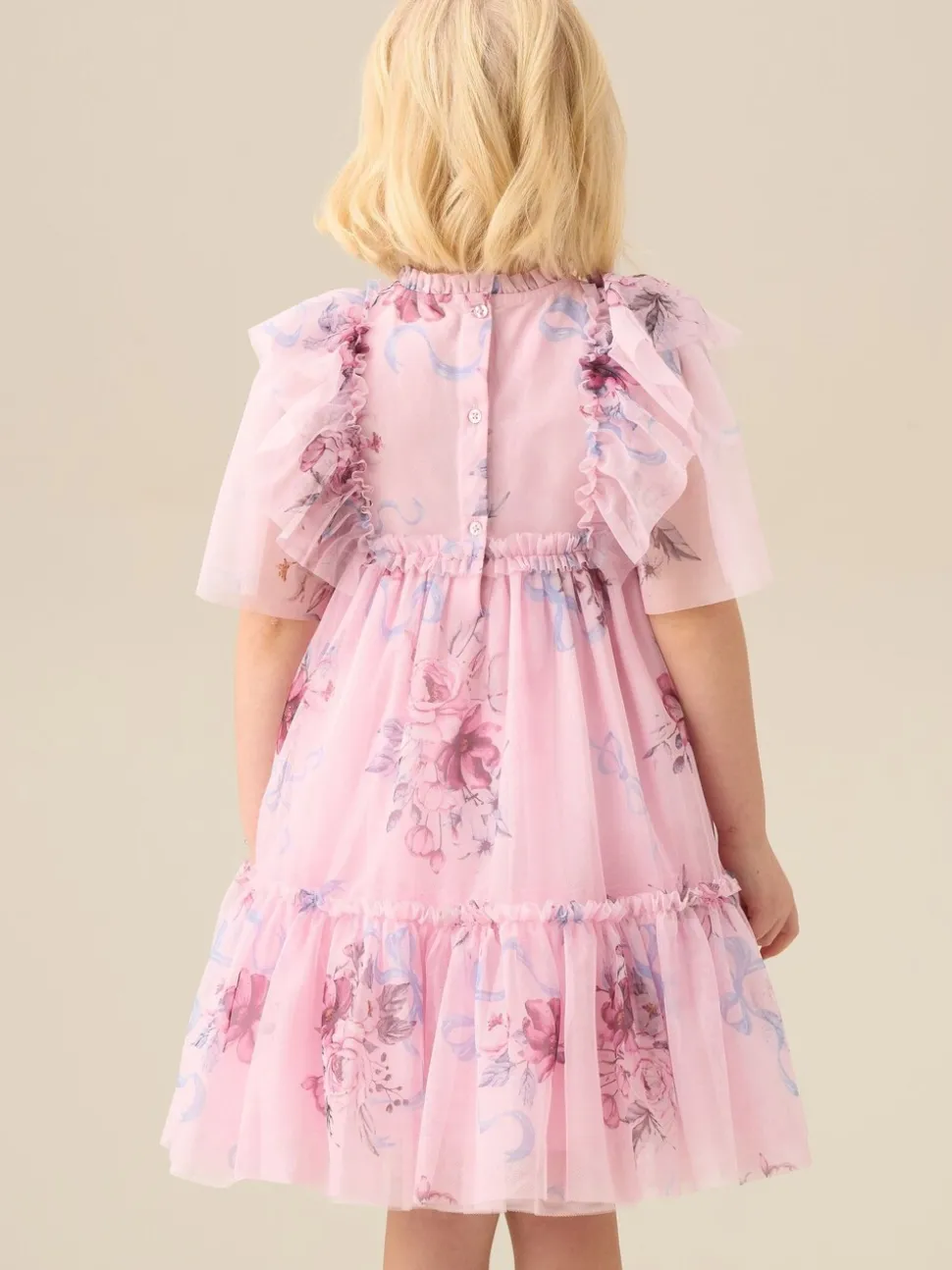 Angel & Rocket Pink Rosa Floral Mesh Dress