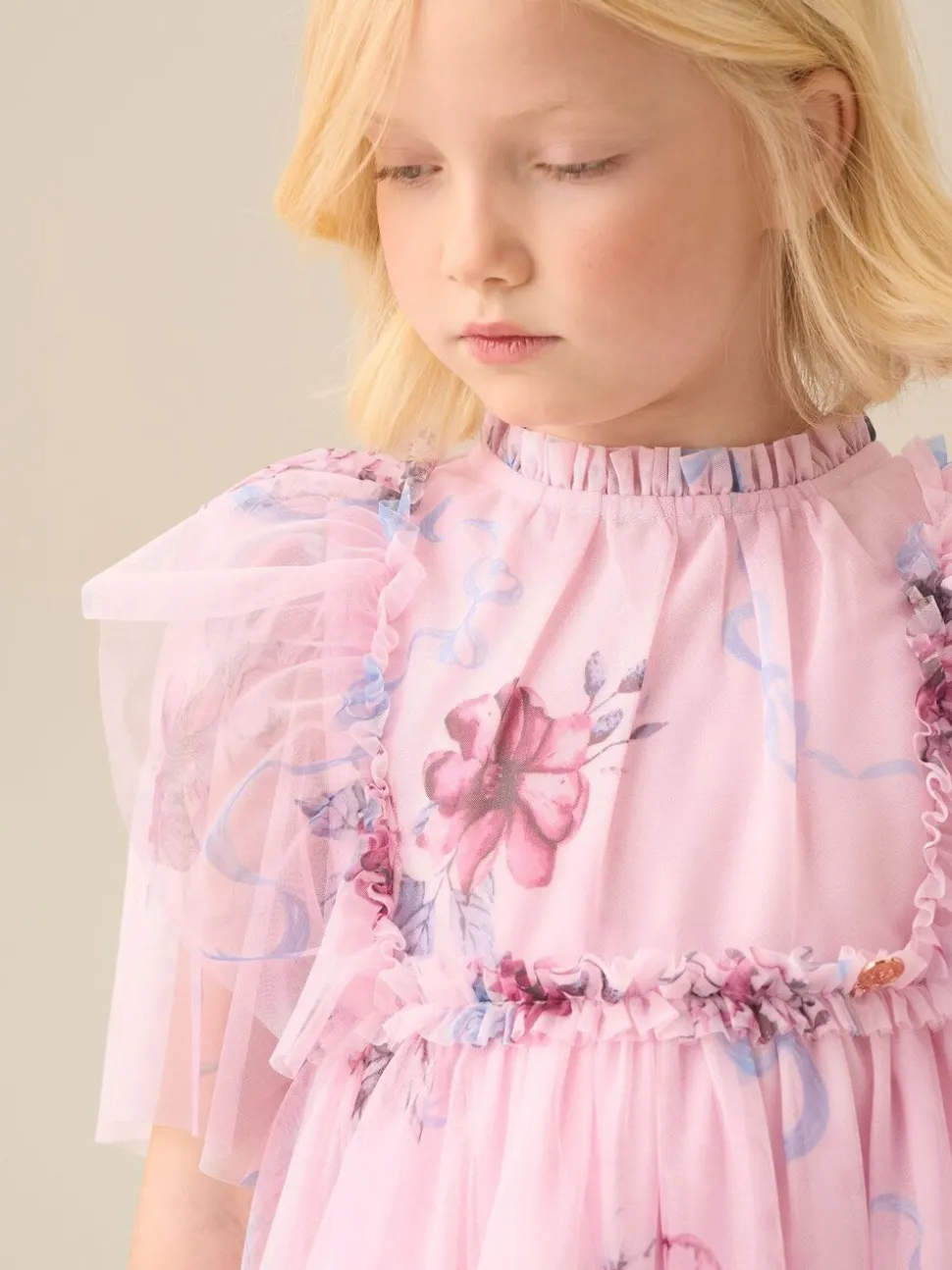 Angel & Rocket Pink Rosa Floral Mesh Dress