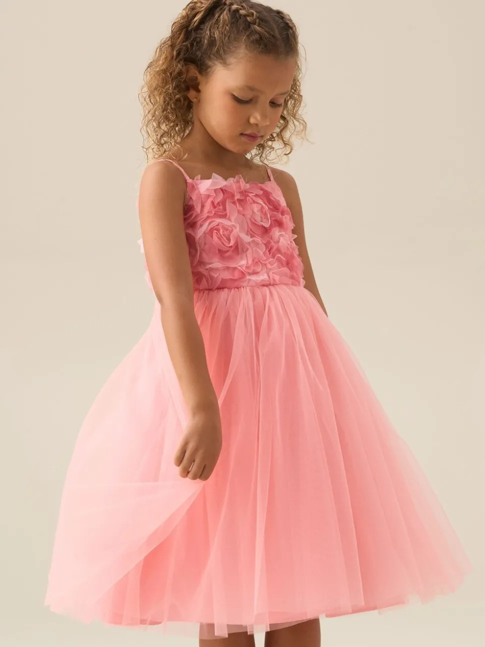 Angel & Rocket Pink Rosie Embellished Flower Dress