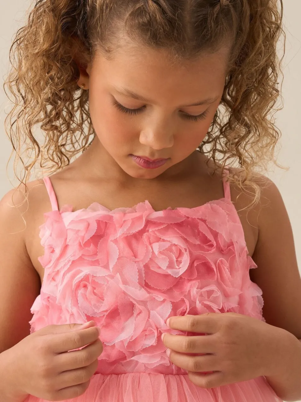 Angel & Rocket Pink Rosie Embellished Flower Dress