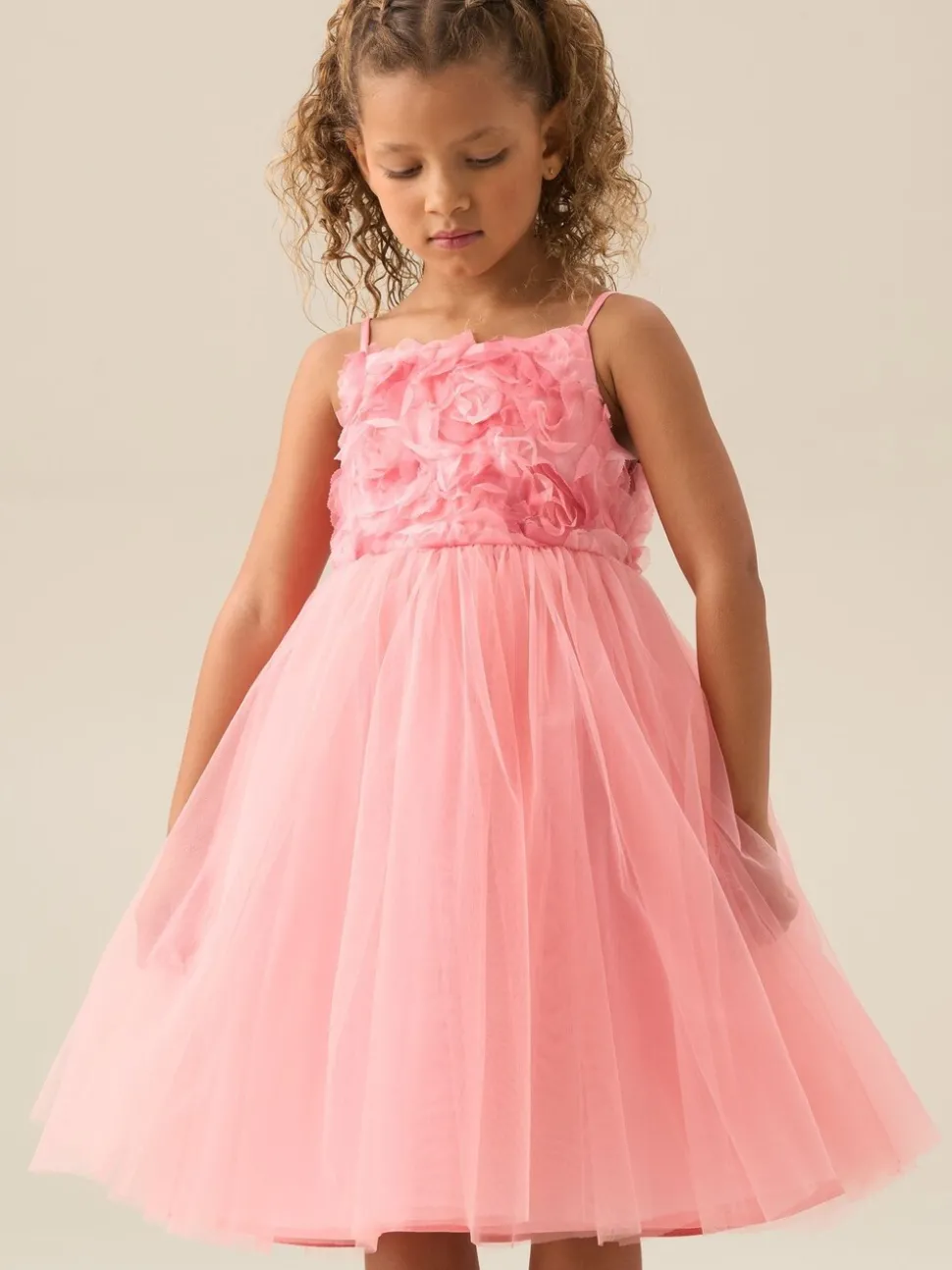 Angel & Rocket Pink Rosie Embellished Flower Dress