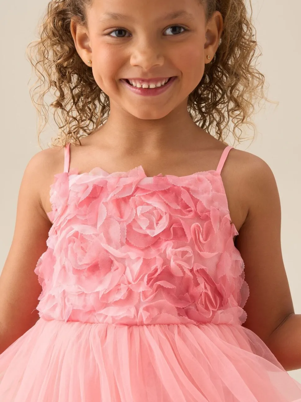Angel & Rocket Pink Rosie Embellished Flower Dress