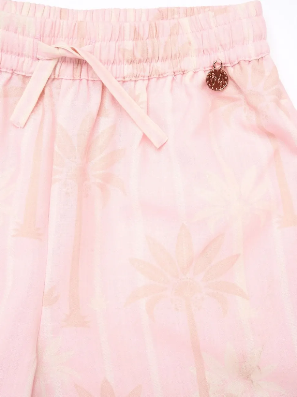 Angel & Rocket Pink Sarah Palm Print Tie Waist Trousers