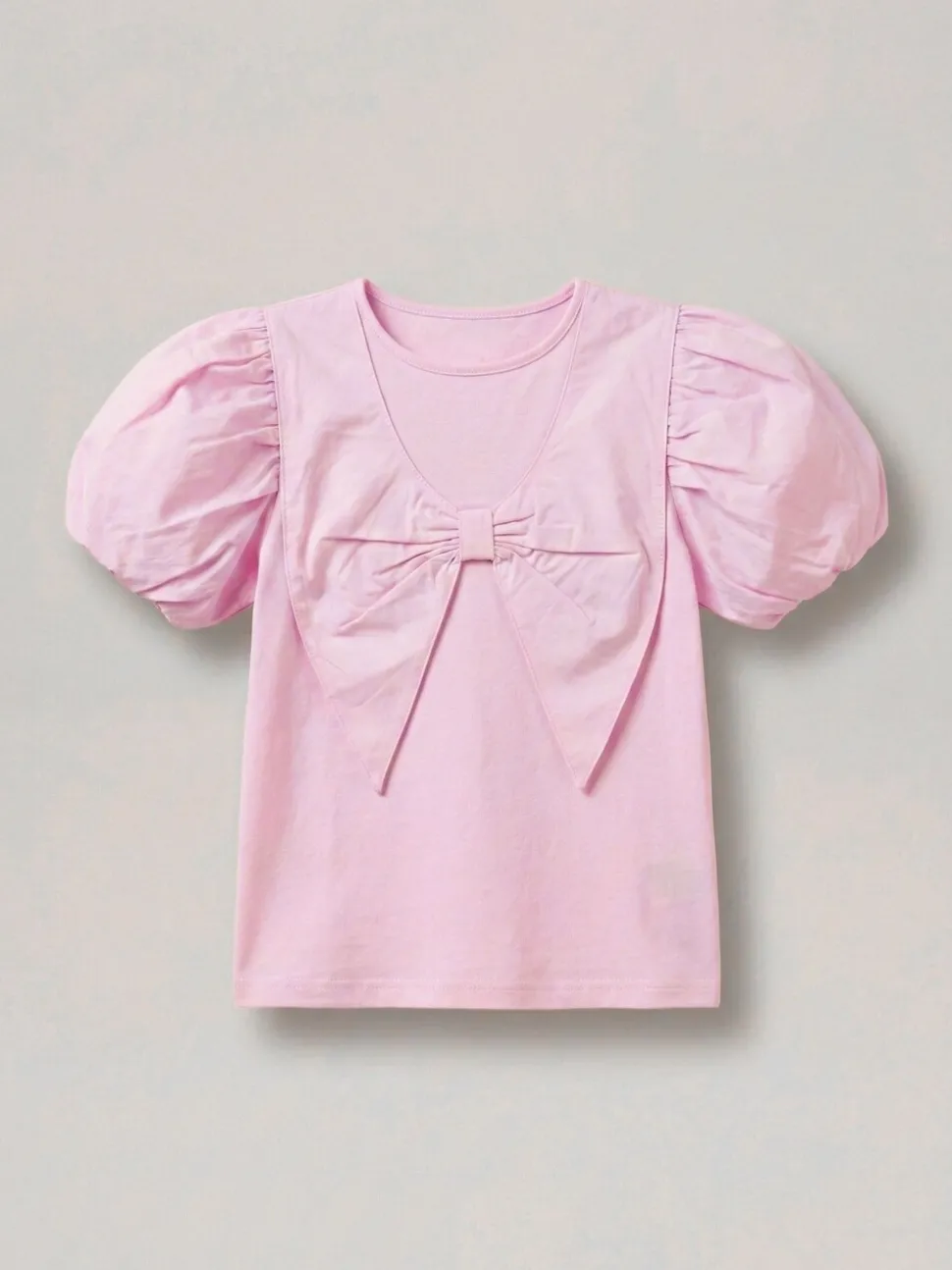 Angel & Rocket Pink Tilly Bow Collar Puff Sleeve T-Shirt