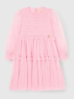 Angel & Rocket Pink Willow Ivory Balloon Sleeve Boho Dress