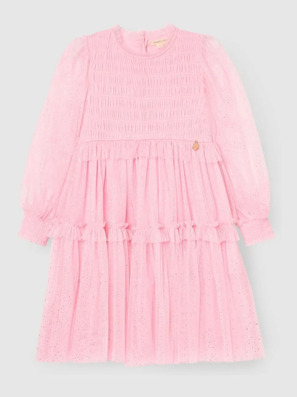 Angel & Rocket Pink Willow Ivory Balloon Sleeve Boho Dress