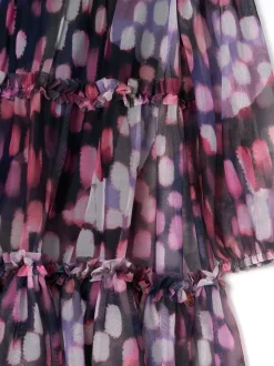 Angel & Rocket Purple Cara Printed Swing Mesh Dress