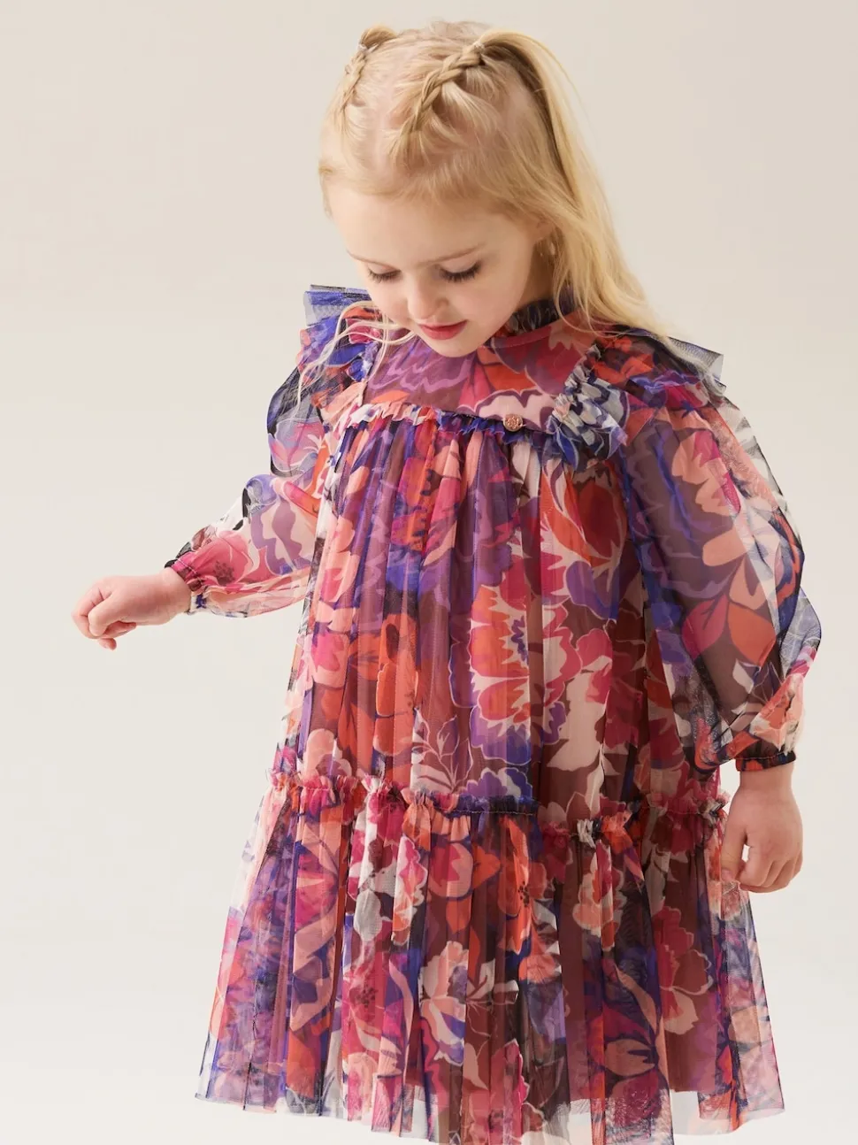 Angel & Rocket Purple Cara Print Mesh Dress