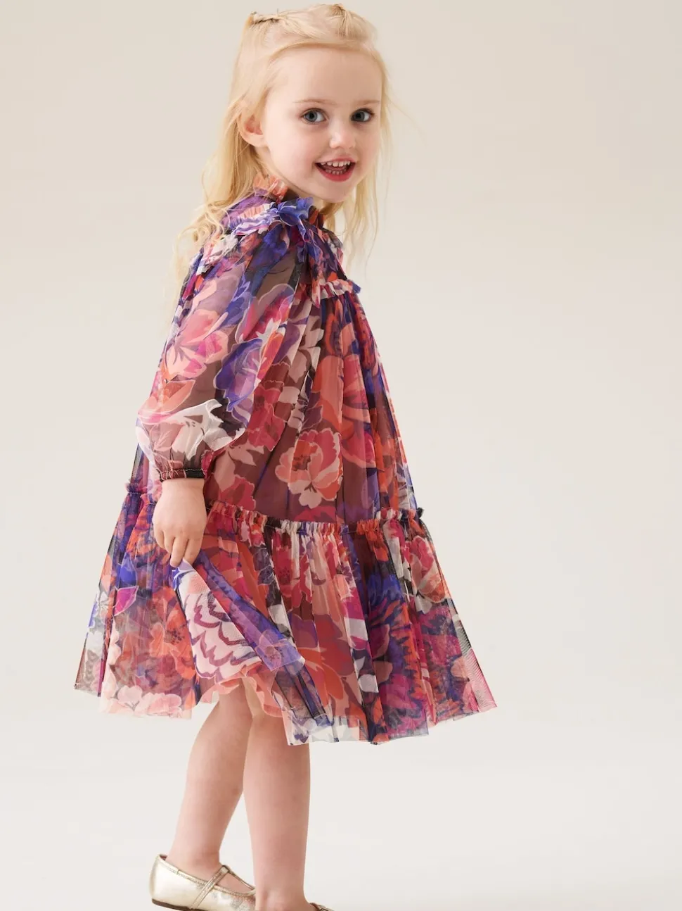 Angel & Rocket Purple Cara Print Mesh Dress