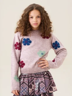 Angel & Rocket Purple Daisy Flower Print Jumper