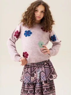 Angel & Rocket Purple Daisy Flower Print Jumper