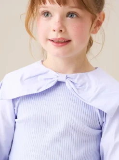 Angel & Rocket Purple Elise Bow Collar Long Sleeve Blouse