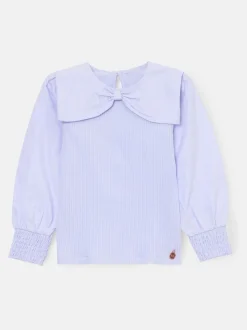 Angel & Rocket Purple Elise Bow Collar Long Sleeve Blouse