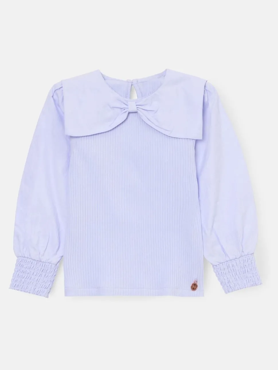 Angel & Rocket Purple Elise Bow Collar Long Sleeve Blouse