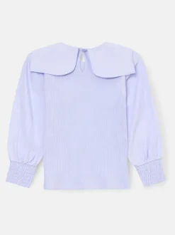 Angel & Rocket Purple Elise Bow Collar Long Sleeve Blouse