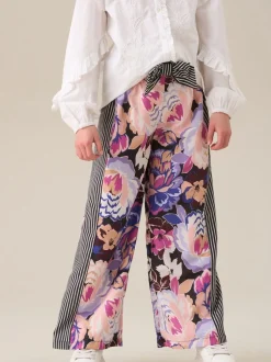 Angel & Rocket Purple Fleur Printed Wide Leg Trousers