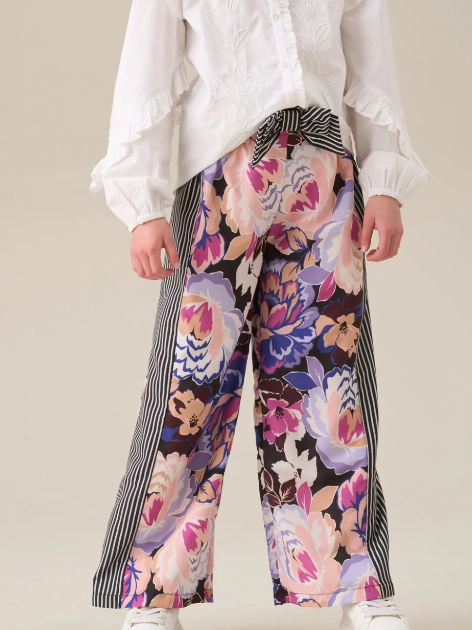 Angel & Rocket Purple Fleur Printed Wide Leg Trousers