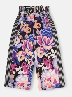 Angel & Rocket Purple Fleur Printed Wide Leg Trousers