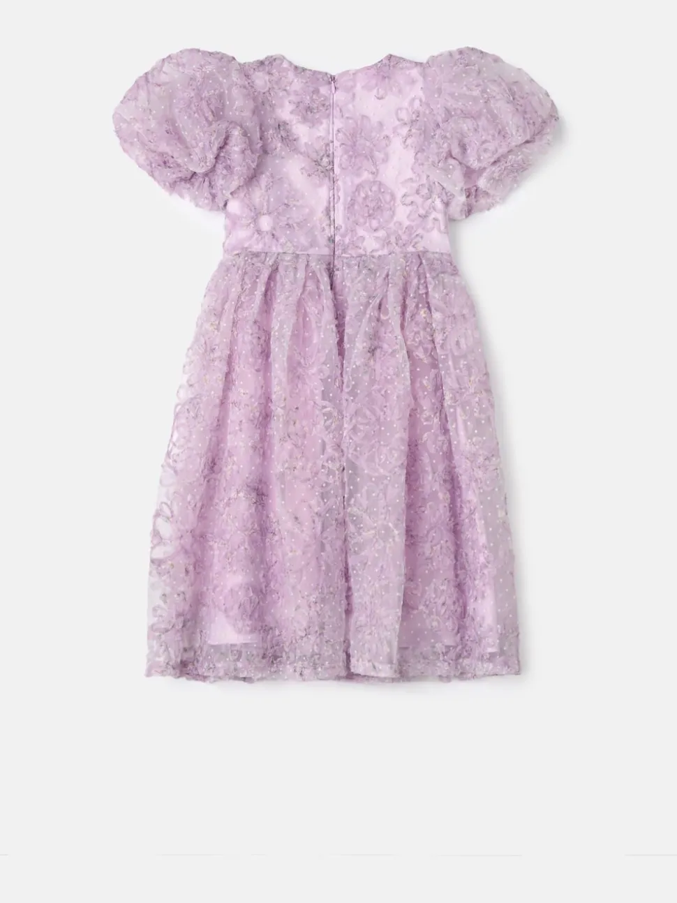 Angel & Rocket Purple Ines Purple Embellished Puff Sleeve Dress