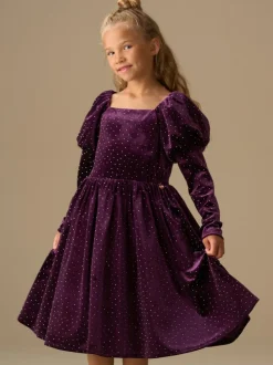 Angel & Rocket Purple Velvet Dress