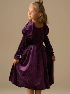 Angel & Rocket Purple Velvet Dress