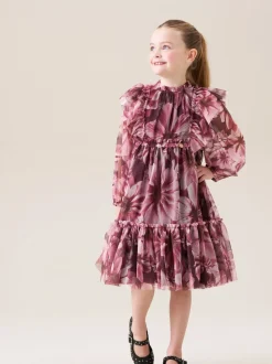 Angel & Rocket Red Cara Printed Swing Mesh Dress