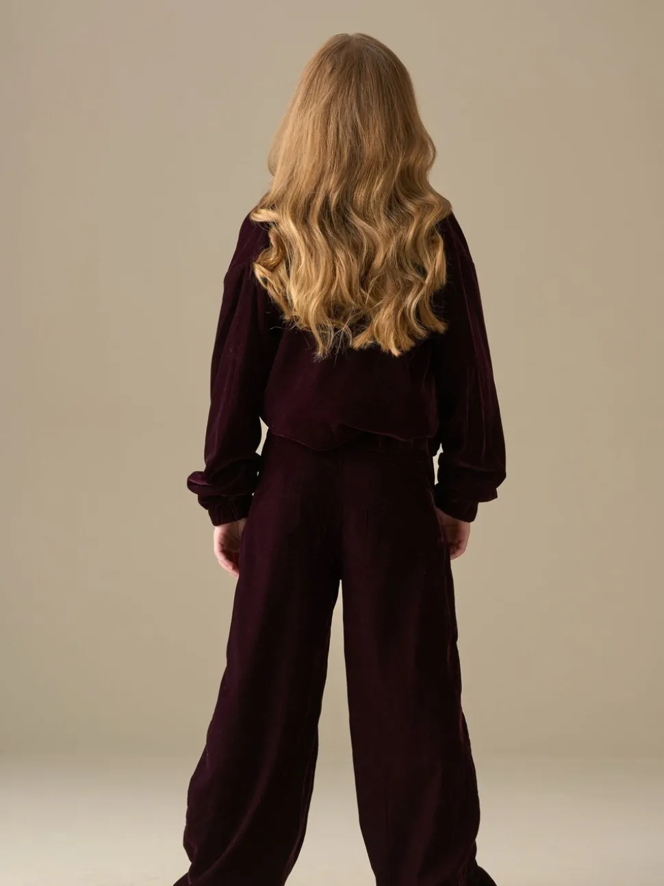 Angel & Rocket Red Chloe Velvet Wide Leg Trousers