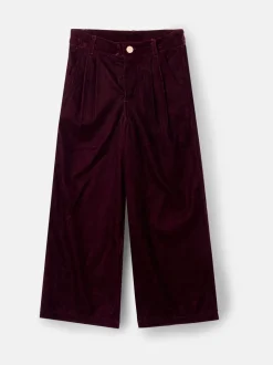 Angel & Rocket Red Chloe Velvet Wide Leg Trousers