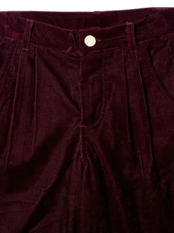 Angel & Rocket Red Chloe Velvet Wide Leg Trousers
