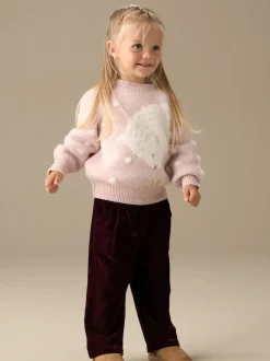 Angel & Rocket Red Chloe Velvet Wide Leg Trousers