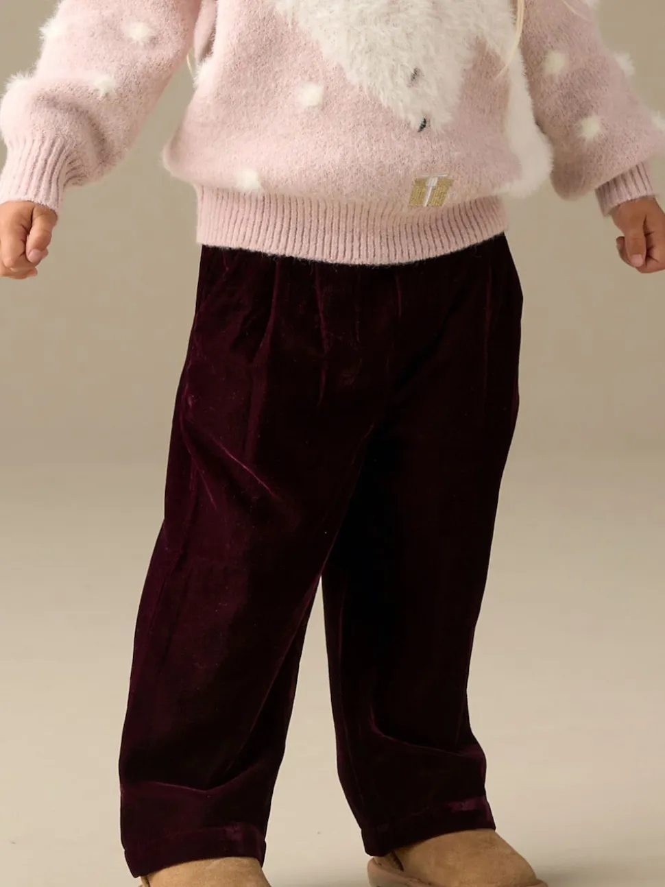 Angel & Rocket Red Chloe Velvet Wide Leg Trousers