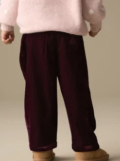 Angel & Rocket Red Chloe Velvet Wide Leg Trousers
