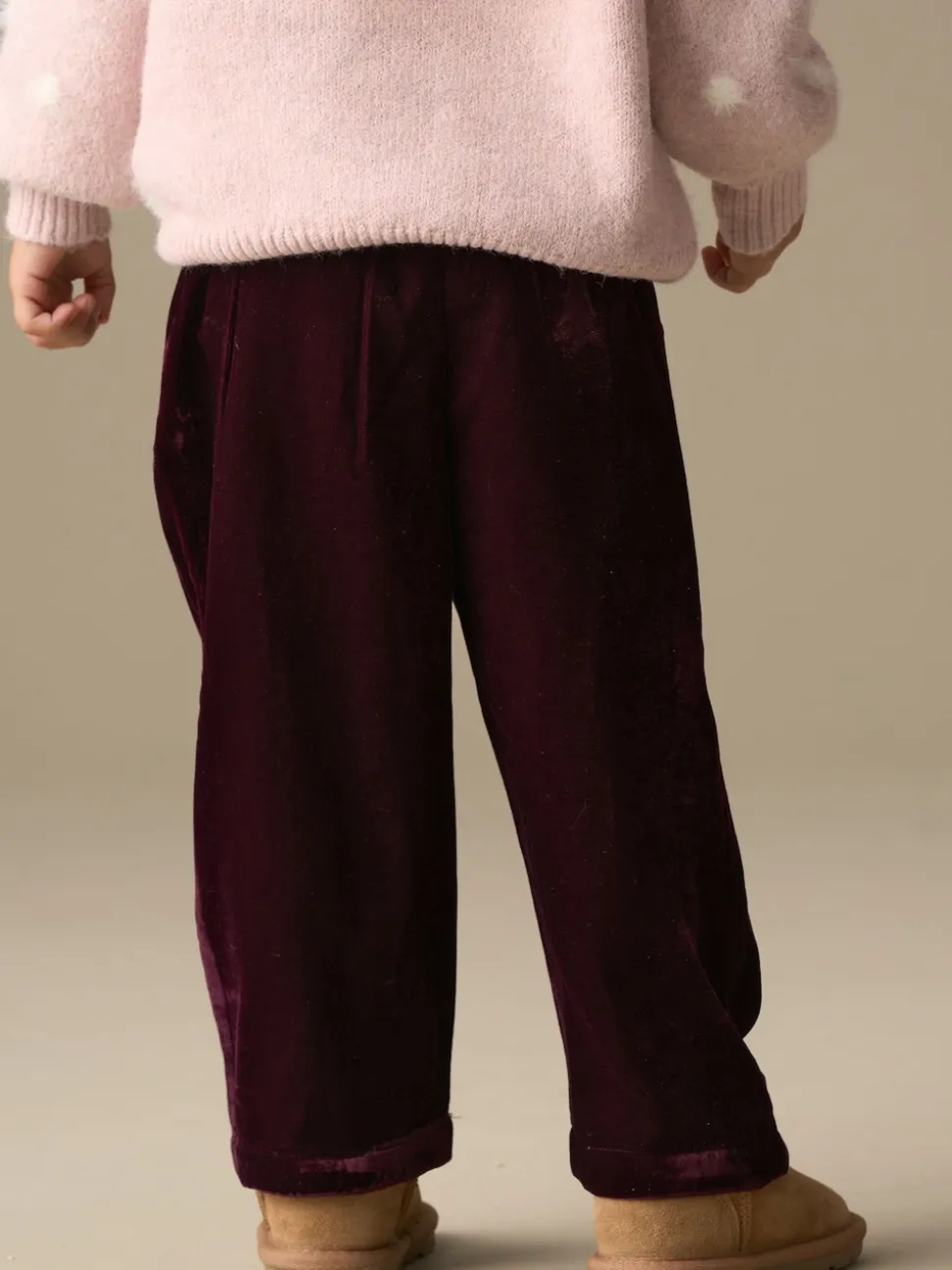 Angel & Rocket Red Chloe Velvet Wide Leg Trousers