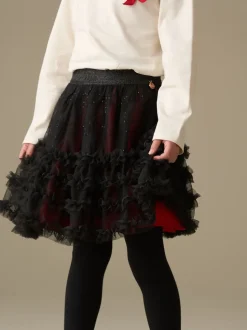 Angel & Rocket Red Darby Sequin Tartan Mesh Skirt