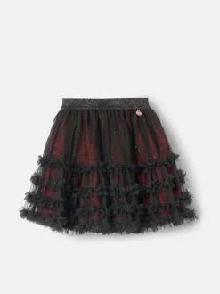 Angel & Rocket Red Darby Sequin Tartan Mesh Skirt