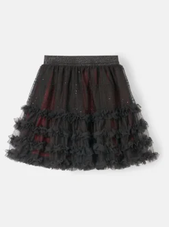 Angel & Rocket Red Darby Sequin Tartan Mesh Skirt