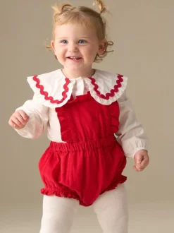 Angel & Rocket Red Dolly Red Romper And White Rompersuit