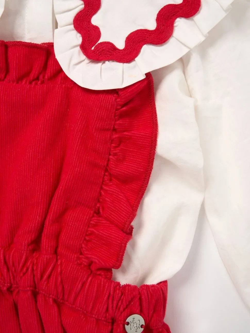 Angel & Rocket Red Dolly Red Romper And White Rompersuit