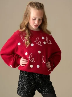 Angel & Rocket Red Holly Fa La La La Jumper