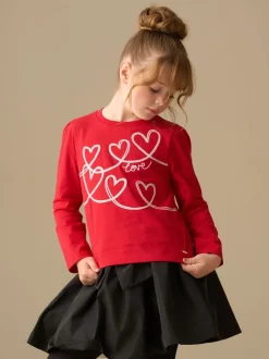 Angel & Rocket Red Noelle Sequin Heart Long Sleeve Top