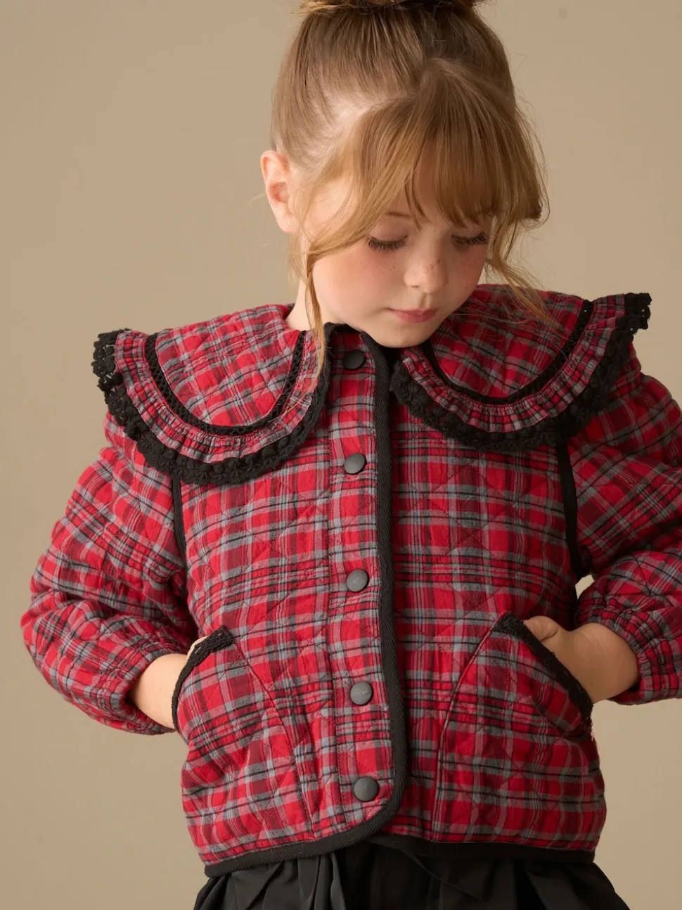 Angel & Rocket Red Paloma Red Check Collar Jacket