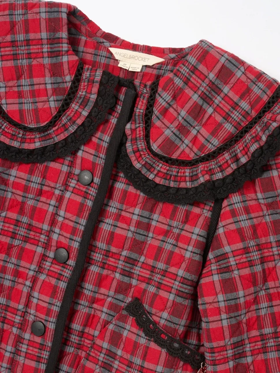 Angel & Rocket Red Paloma Red Check Collar Jacket