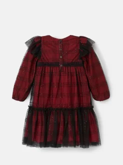 Angel & Rocket Red Tia Sequin Tartan Mesh Dress