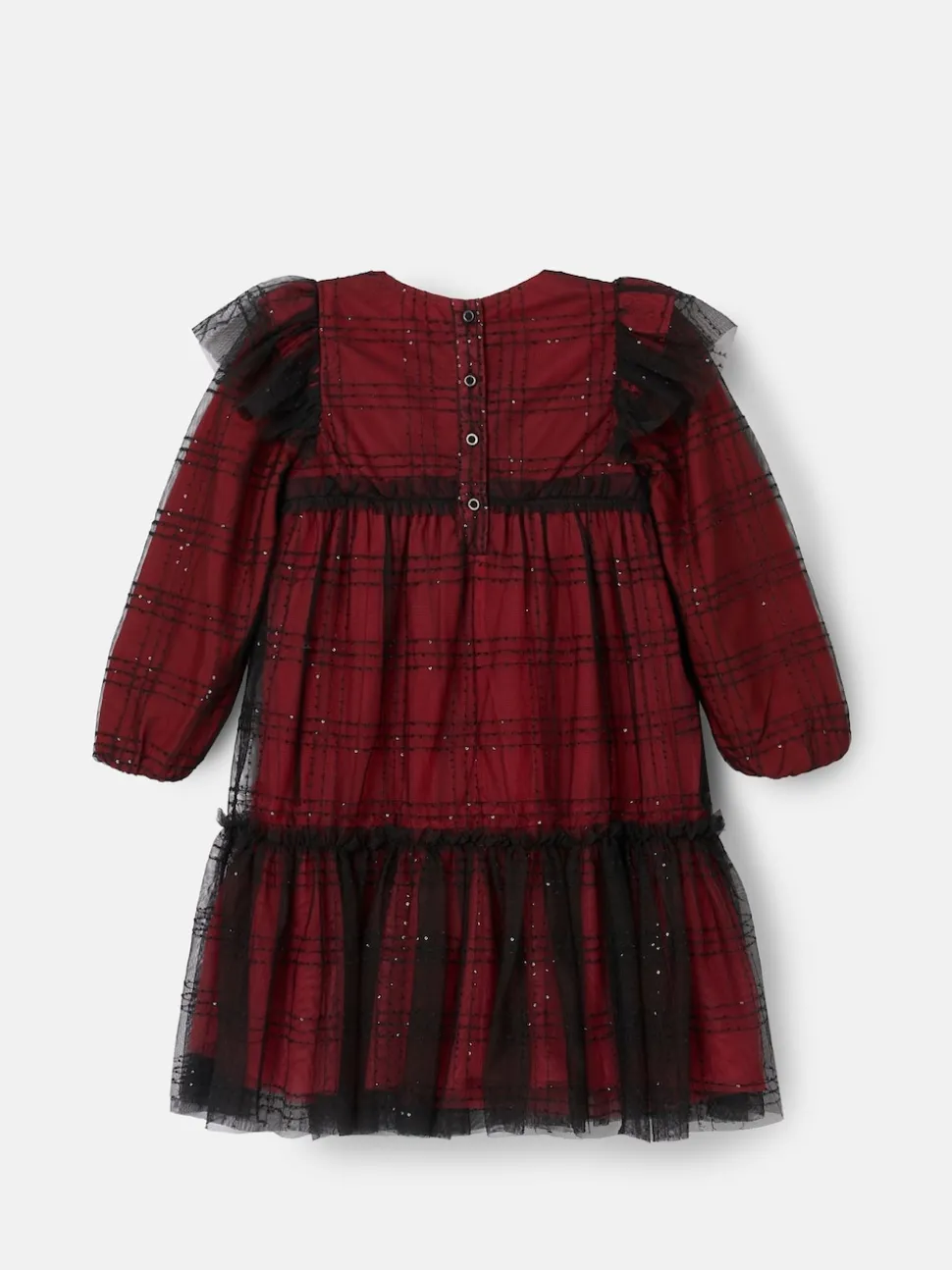 Angel & Rocket Red Tia Sequin Tartan Mesh Dress